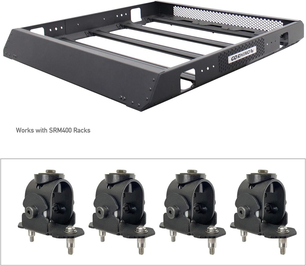Go Rhino! 5910000T SRM Series Roof Rack Mount Kit Textured Black Drilling Required SRM Series Roof Rack Mount Kit