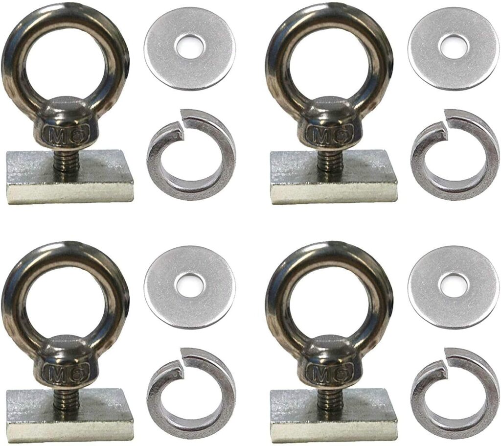 4 Pack Heavy-Duty Stainless Steel Eye Bolt tie Down Anchor kit for roof Rack. Also can be Used for fix The 4WD Awning and Other Accessories.