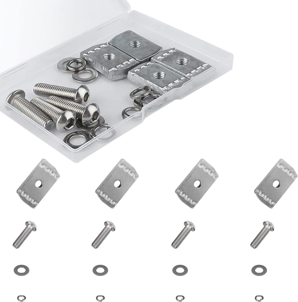 AIEX 8pcs Screws Kit Fit Rhino-Rack Pioneer Rotopax M6 304 Stainless Steel Machine Screws for Rhino Rack Pioneer Rotopax Screws Nut Kit Machine Screws Accessories for Car Bracket 43203 (25mm)