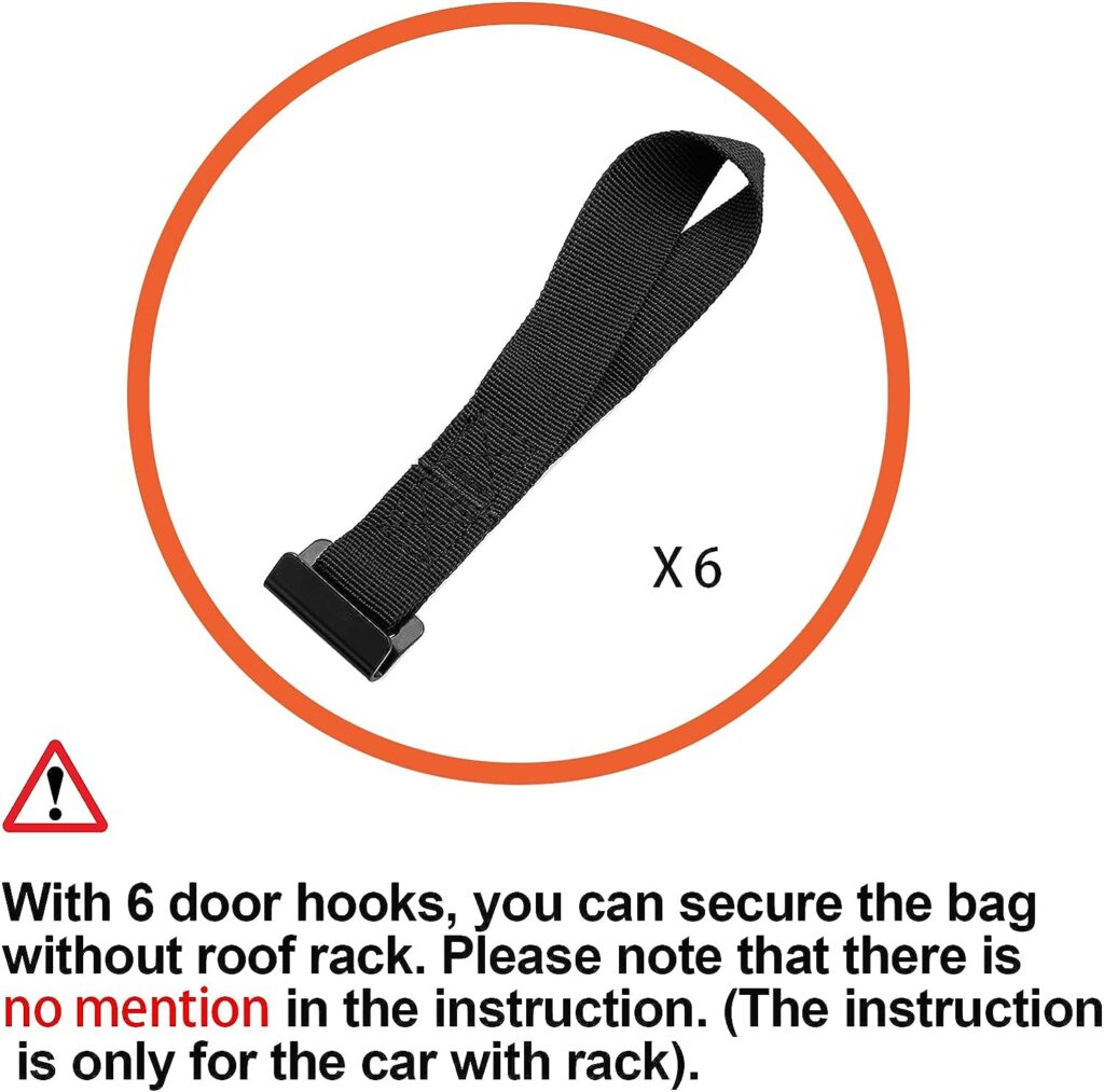 CZC AUTO 21 Cubic Feet Car Rooftop Cargo Carrier Heavy Duty Bag, Soft Roof Top Luggage Bag with Waterproof Zip, Storage Bag  Anti-Slip Mat Fits All Cars SUV with/Without Rack, Black-Orange