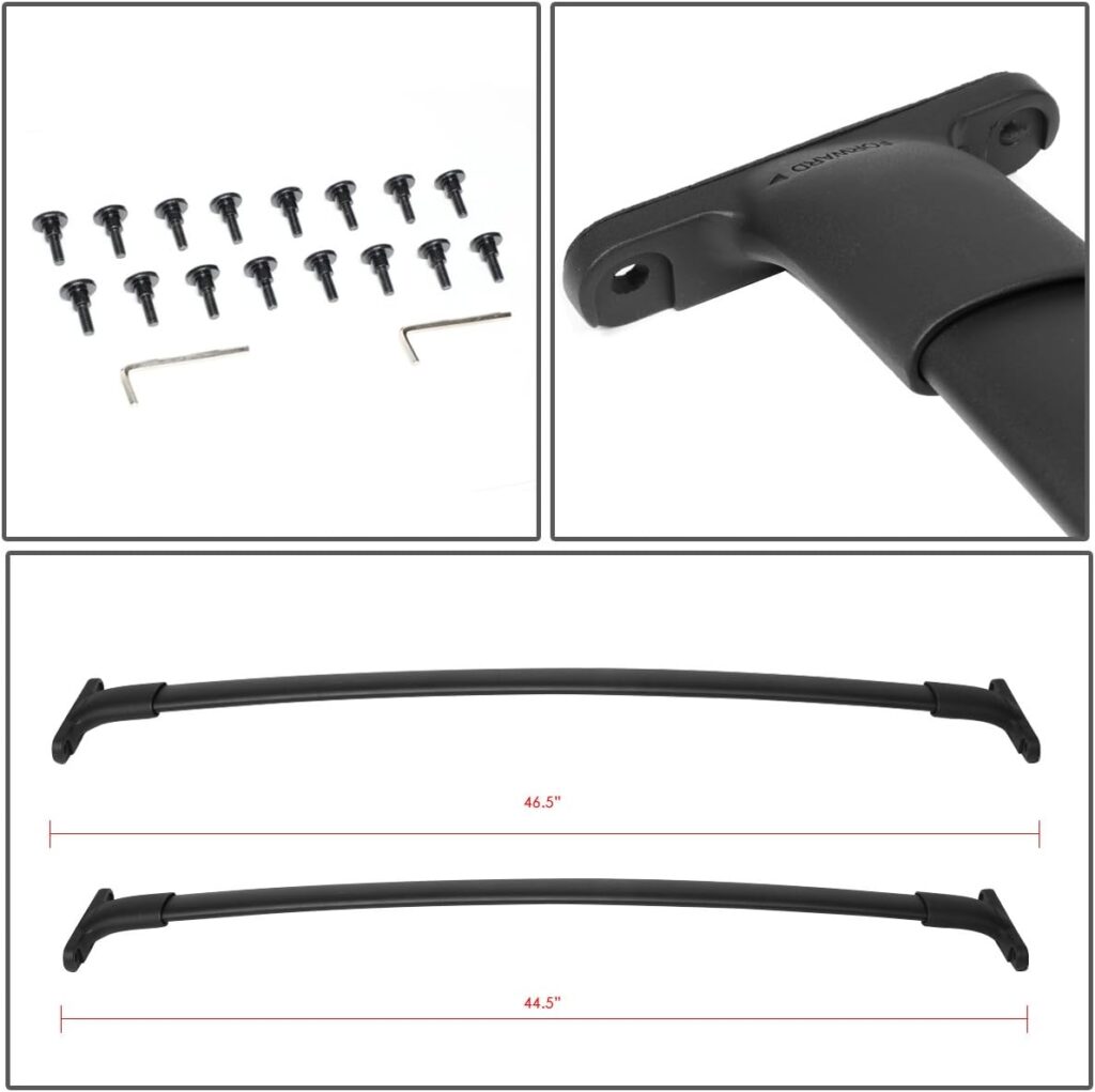 DNA MOTORING PT-ZTL-8028 Pair Aluminum Car Roof Rack Cross Bars Compatible with 2016-2018 Explorer,Black