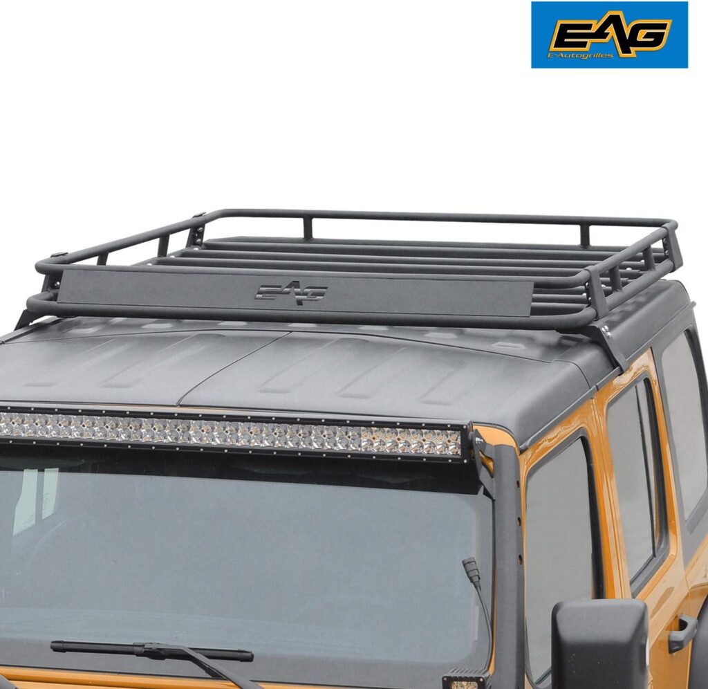 EAG Steel Roof Mounted Cargo Basket Rack Fits for 2018-2022 Wrangler JL