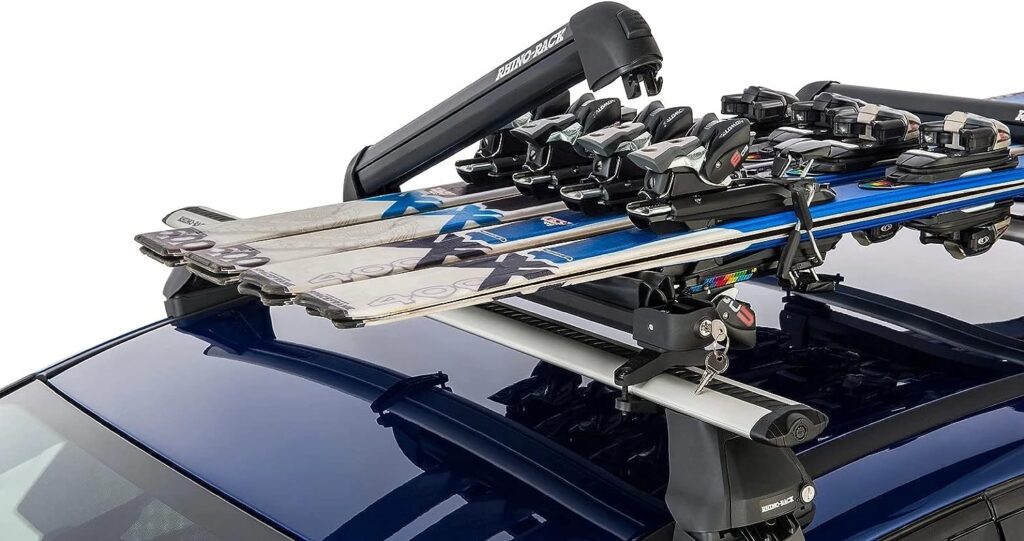 Rhino-Rack 20 Multi-Purpose Carrier for Skis, Snowboards, Fishing Rods, Skateboards, Wakeboards, Water Skis  More, Universal Mounting, Easy to Use, Locking, Lightweight  Heavy Duty for All Vehicles