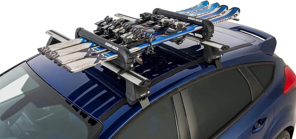 Rhino-Rack 20 Multi-Purpose Carrier for Skis, Snowboards, Fishing Rods, Skateboards, Wakeboards, Water Skis  More, Universal Mounting, Easy to Use, Locking, Lightweight  Heavy Duty for All Vehicles