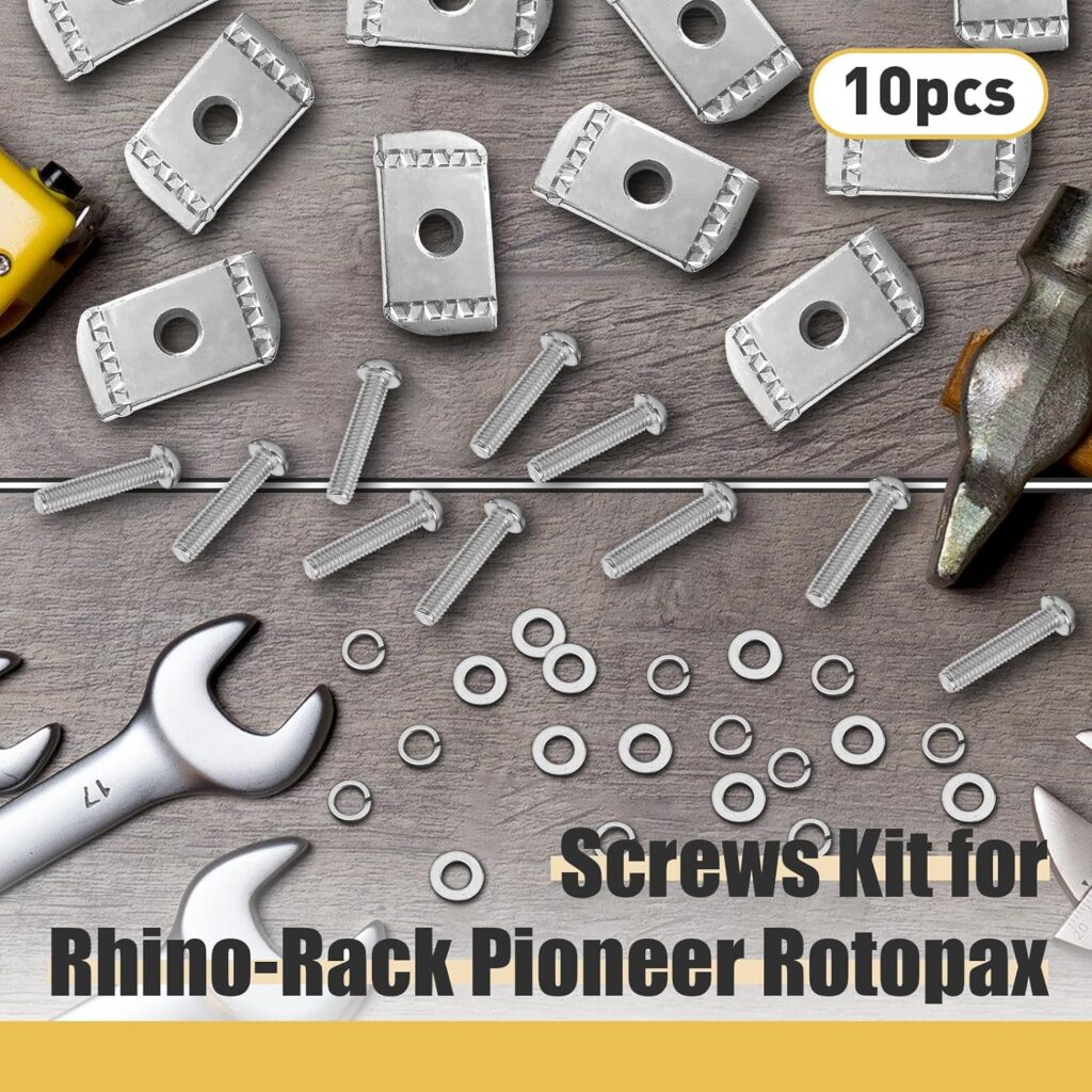 20pcs Screws Kit for Rhino-Rack Pioneer Rotopax, M6 304 Stainless Steel Machine Screws for Rhino Rack Pioneer Rotopax Screws Nut Kit Machine Screws Accessories for Car Bracket 43203 (25mm)